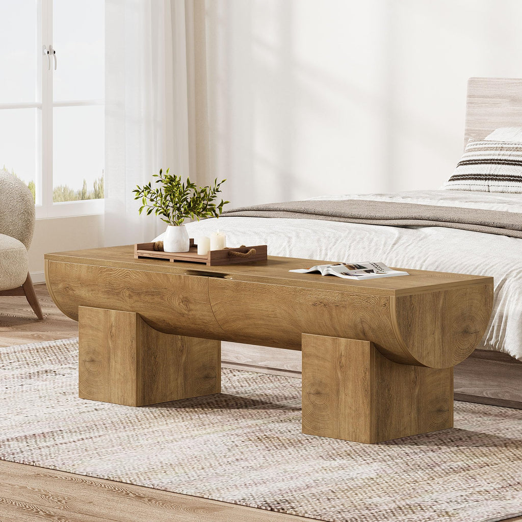55" Entryway Storage Bench with 2 Safety Hinges, Farmhouse Shoe Bench with Flip-Top Storage, Supports 350 lbs, Easy
