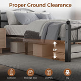Full Bed Frames with Headboard, Noise-Free Design & Underbed Storage Heavy Duty Metal Bed Frames No Box Spring