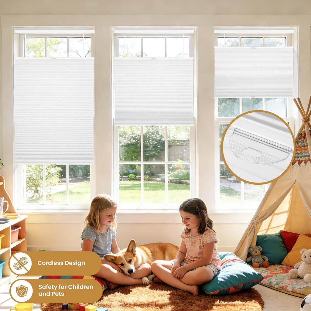 Top Down Bottom Up Cellular Shades Cordless White 29Wx58H