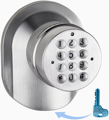 Electronic Keypad Door Knob SoHo Mill and Lock Set with Backup Mechanical Key (Spring Latch Lock; Not Deadbolt; Not