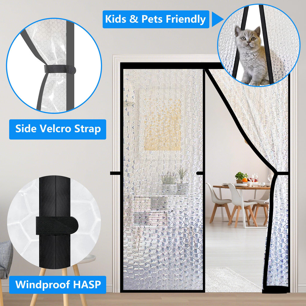Magnetic Thermal Insulated Door Curtain, Waterproof EVA Door Cover, Fit Doors Size Up to 46"x82", Temperature Protection
