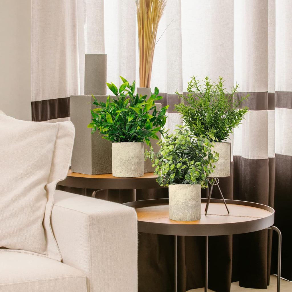 Artificial Plants 3Pack Mini Faux Hanging Plants with Macrame Plant Hangers