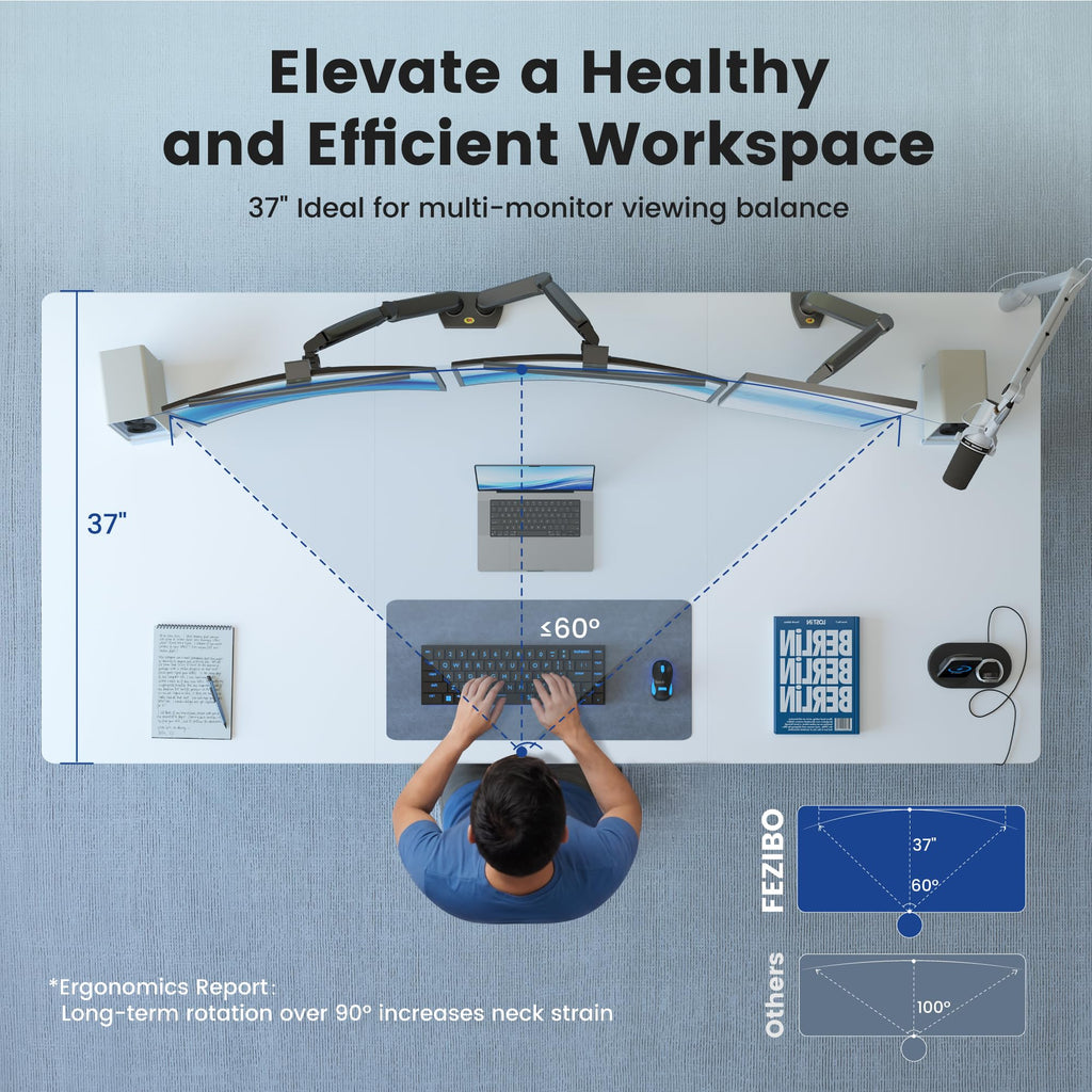 83 x 37 Inch Large Electric Standing Desk 1" Thick Desktop, White