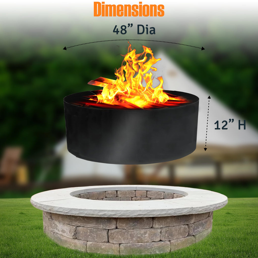 48 Inch x 12 Inch No Bottom Fire Pit Ring Liner