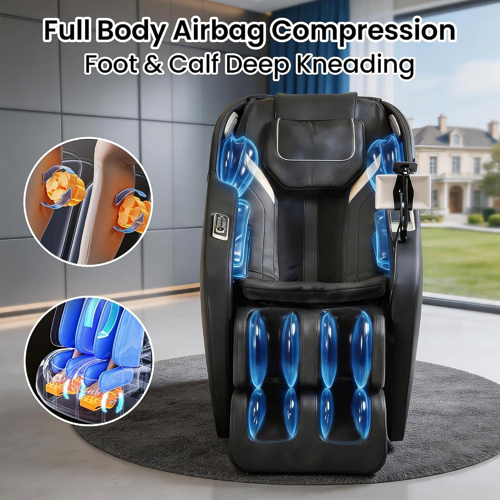 4D Massage Chair Full Body, Zero Gravity Recliner with AI Body Scan & SL Track, Air Compression, Heat Therapy, Foot