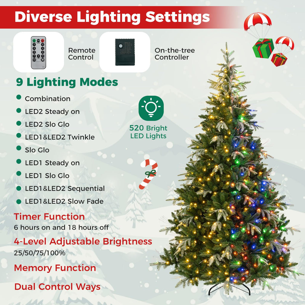 7.5 FT Pre-Lit Christmas Tree, Color-Changing, Remote Control