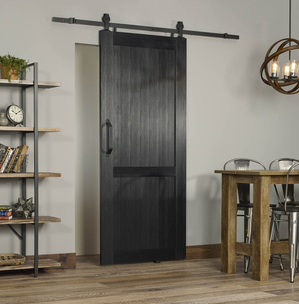 Millbrooke Ready to Assemble PVC Barn Door Kit, 36" x 84", Black