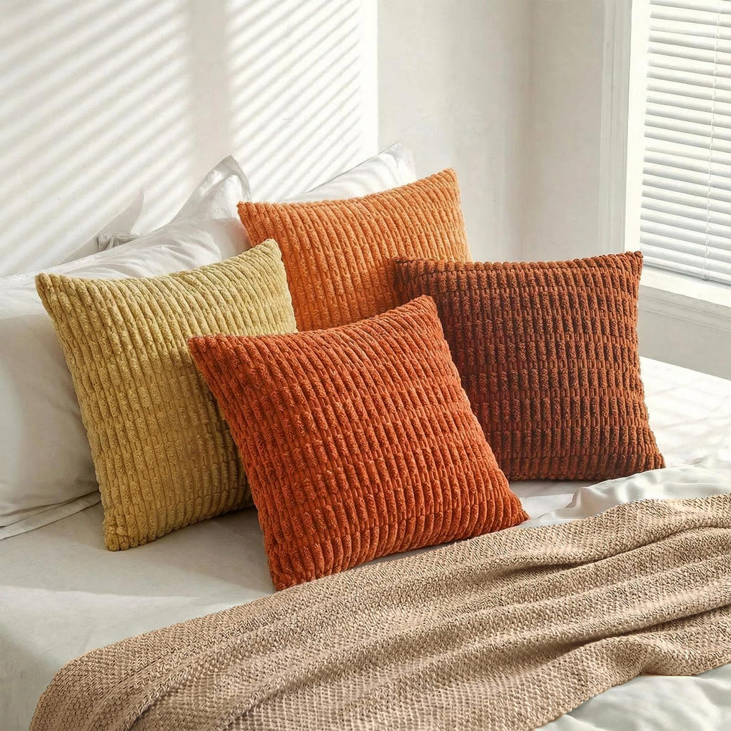 4 Packs Decorative Throw Pillow Covers Couch Bed, Modern Farmhouse Boho Home Décor Accent Cushion Case, 26" x 26"