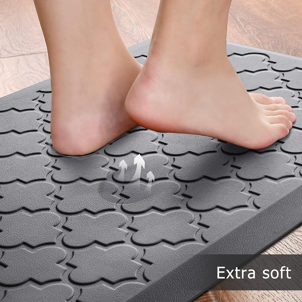 Kitchen Mat 2 PCS Cushioned Anti-Fatigue Floor Mat Standing Mat | 0.47" Thick Cushioned Memory Foam, Water Resistant