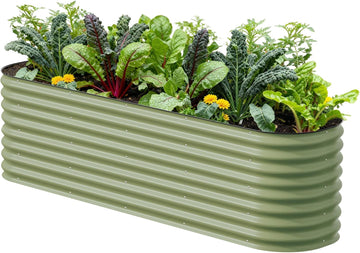 Garden 26" Extra Tall Raised Garden Bed Kits, 9 in 1 Modular Raised Planter Box for Vegetables Flowers Fruits Oval