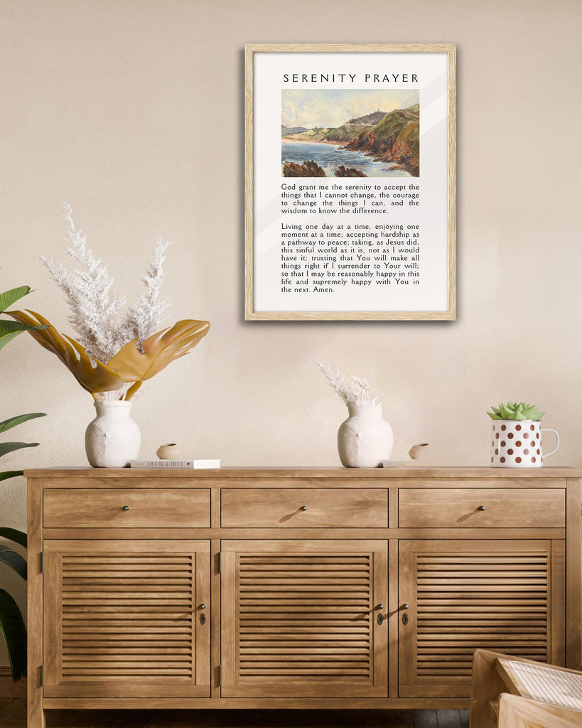 16x20 in Serenity Prayer Mountain Framed Christian Wall Art