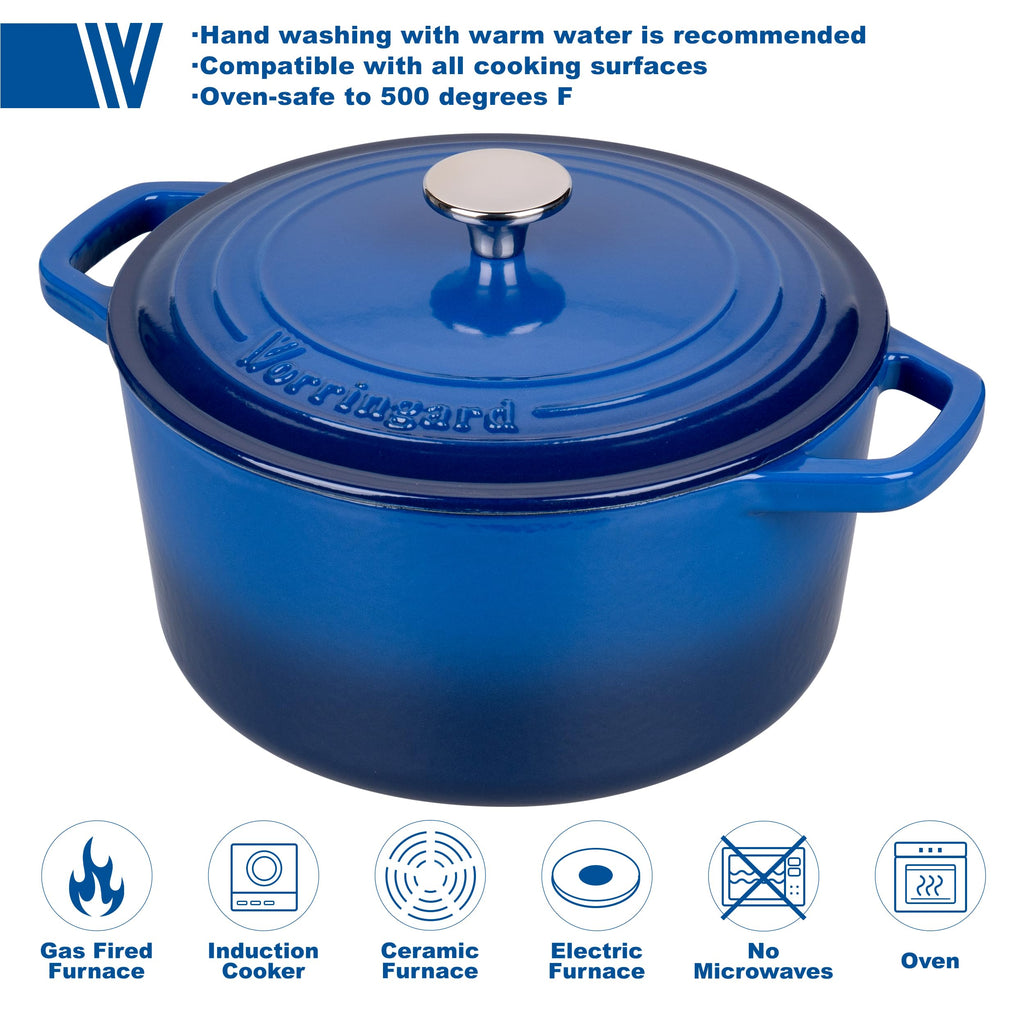 Enameled Cast Iron Dutch Oven Pot with Lid, for Bread Baking, Round Bread Oven- include Sourdough Bread Baking
