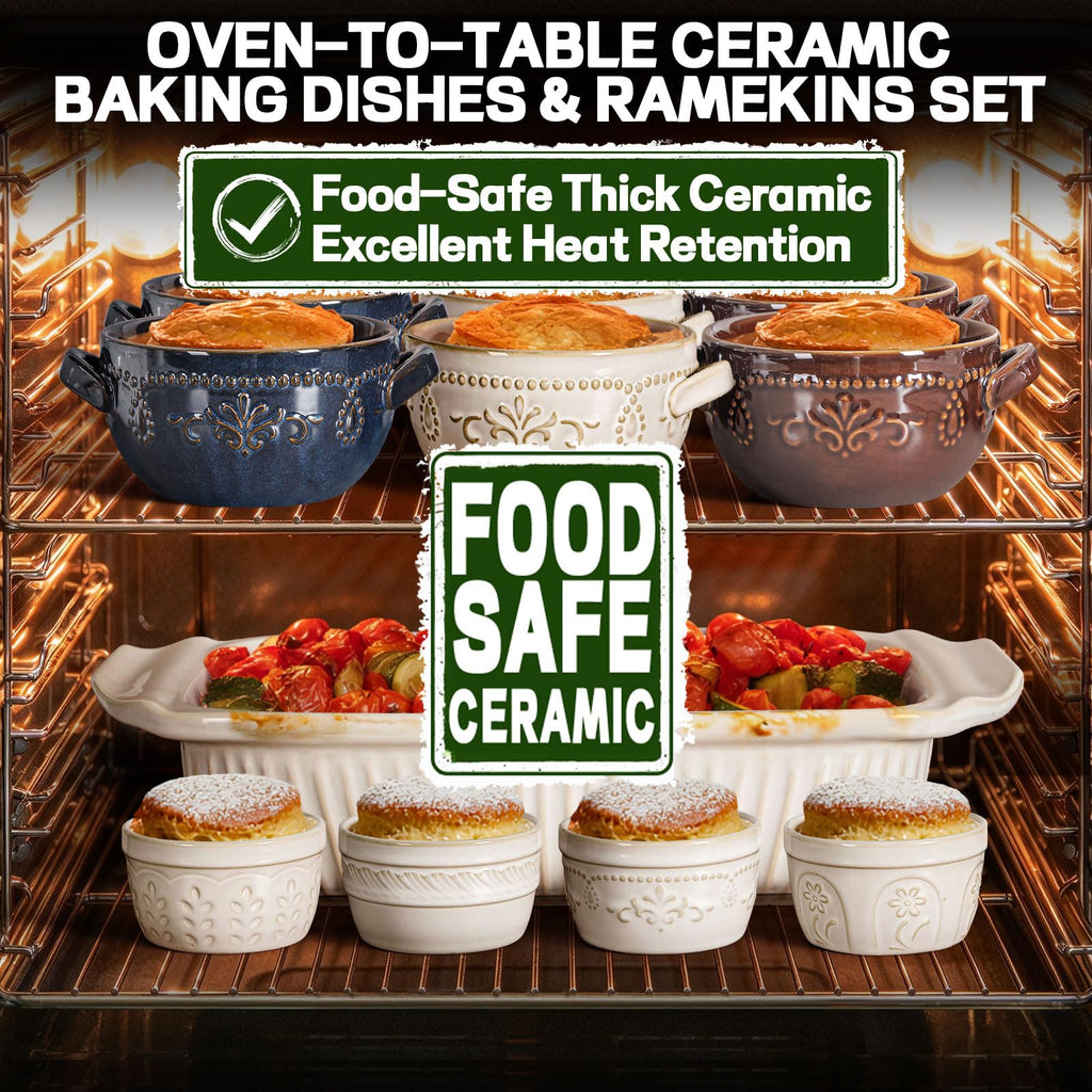 With Lids, Creme Brulee Oven Safe, Ceramic Pudding Cups, Souffle Cups, Custard Cups, Dipping Sauce Cups, Food Storage