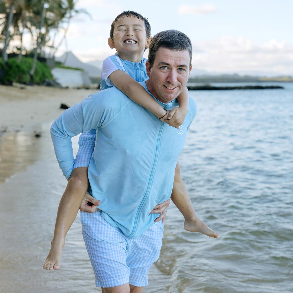 Boys' Short Sleeve Rash Guard & Swim Shorts Set - UPF 50+ Sun Protection