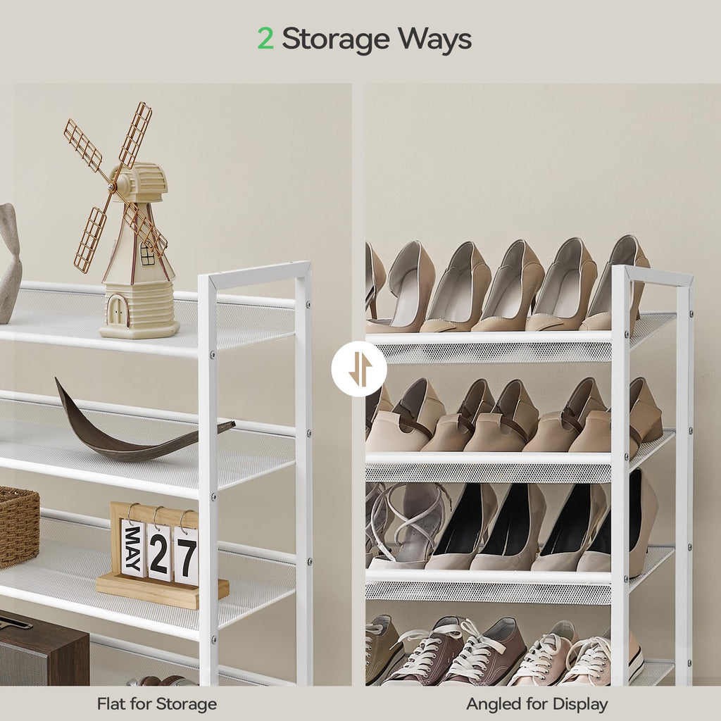 Shoe Rack, Long Shoe Organizer, Max Holds 62 Pairs, 10 Tier Metal Shoe Storage Shelf, 5-Tier Stackable Shoes Organizer