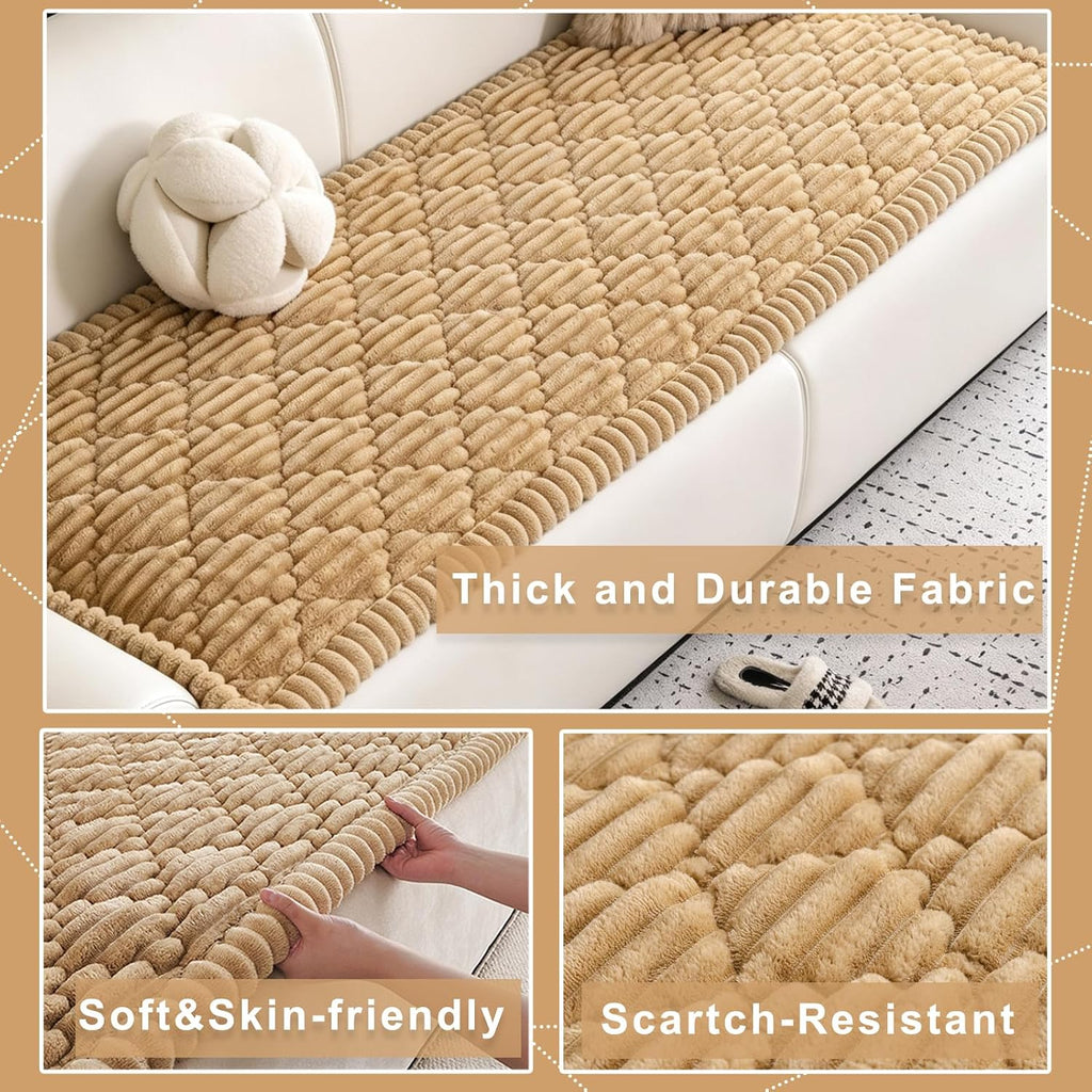 100% Waterproof Fuzzy Couch Cover for Dogs, Washable Non-Slip Pet Couch Covers for Sofa, Soft Thick Furniture