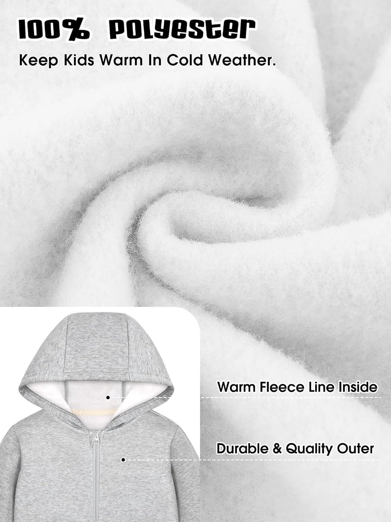 3 Packs Baby and Toddler Boys Zip Up Fleece Jackets Hoodies 6M