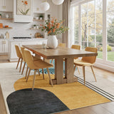 DCX Abstract Machine Washable 5x7 Rug, Mid Century Modern Rug for Living Room, Soft Low Pile Non Slip Carpet