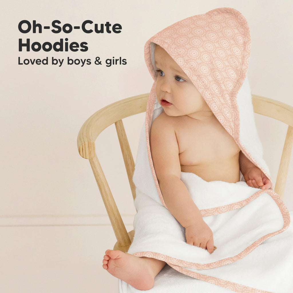 Hooded Baby Towel for Newborn, Baby Bath Towels (Crystal, 35x35)