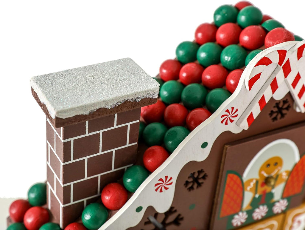 Reusable Wooden Advent Calendar to Fill - Gingerbread House with LED Lighting - DIY Christmas Calendar 10.31 x 17.72
