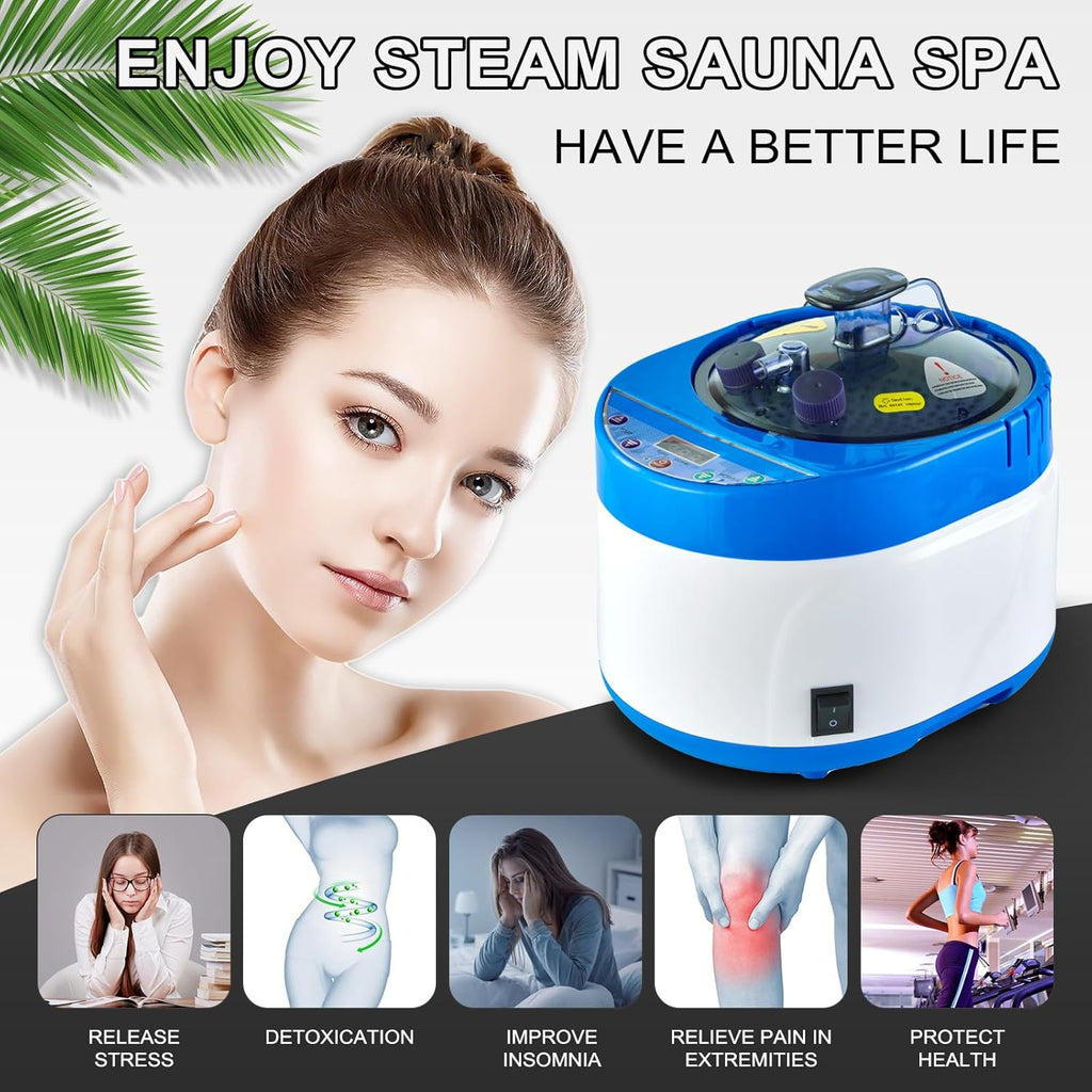 Personal Portable Steam Sauna, Full Size Sauna Tent, 1500 Watt 4 Liter Steamer with Remote Control, Timer