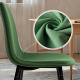 CangLong Modern Velvet Chairs with Metal Legs for Living, Bedroom, Restaurant, Dining Room, Set of 2, Dark Green