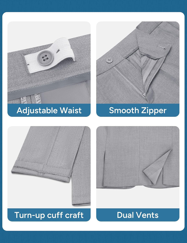 Boys Complete Suits Set with Suspenders Standard & Husky