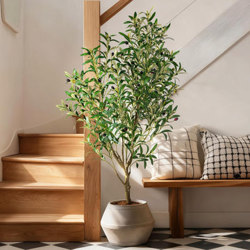Small Artificial Olive Tree Faux Trees Indoor Outdoor Realistic Floor Plant Fake Plants Modern Home Living Room
