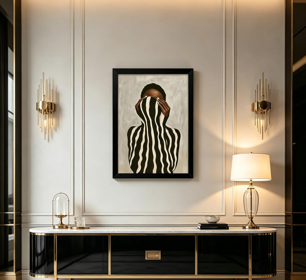 Black Woman Canvas Wall Art African American Picture Wall Decor Fashion Minimalist Poster Print Artwork Bedroom