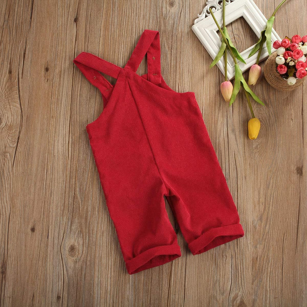 Toddler Baby Boy Girl Overalls Corduroy Suspender Pants Outfits Solid One Piece Romper Jumpsuits Kids Clothes