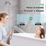 High Pressure Shower Head with Handheld, 9 Spray Settings Showerhead Built in Power Wash to Clean Tub and Pets