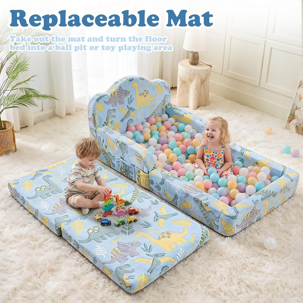 Toddler Floor Bed, Soft Foam Toddler Bed and Kids Bed, No Assembly Required