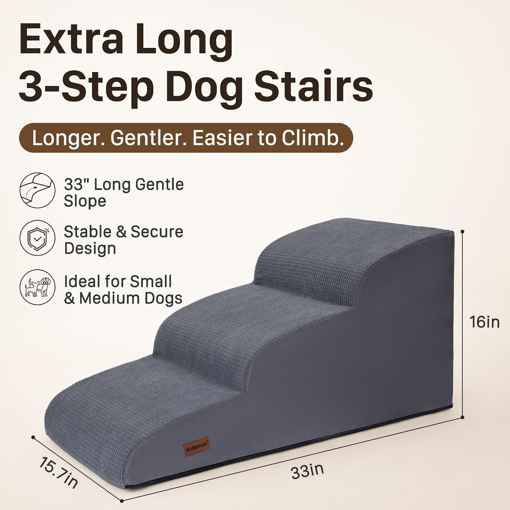 Dog Ramp for Small & Medium Dogs, 16" H Pet Stairs for Couch & Bed