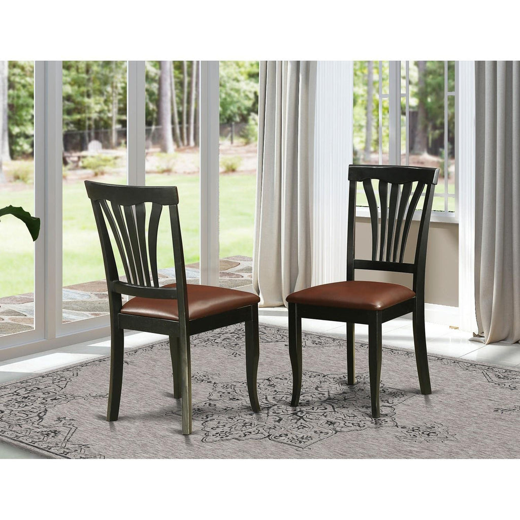 West Furniture Avon 36" Faux Leather Dining Chairs in Black (Set of 2)