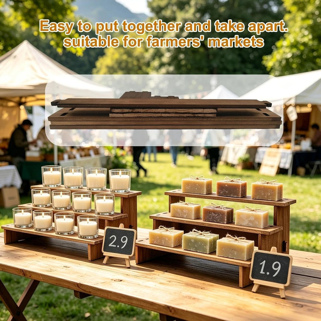 3 Tier Cupcake Stand Wood - 30s Quick Assembly, Easy Carry&Store