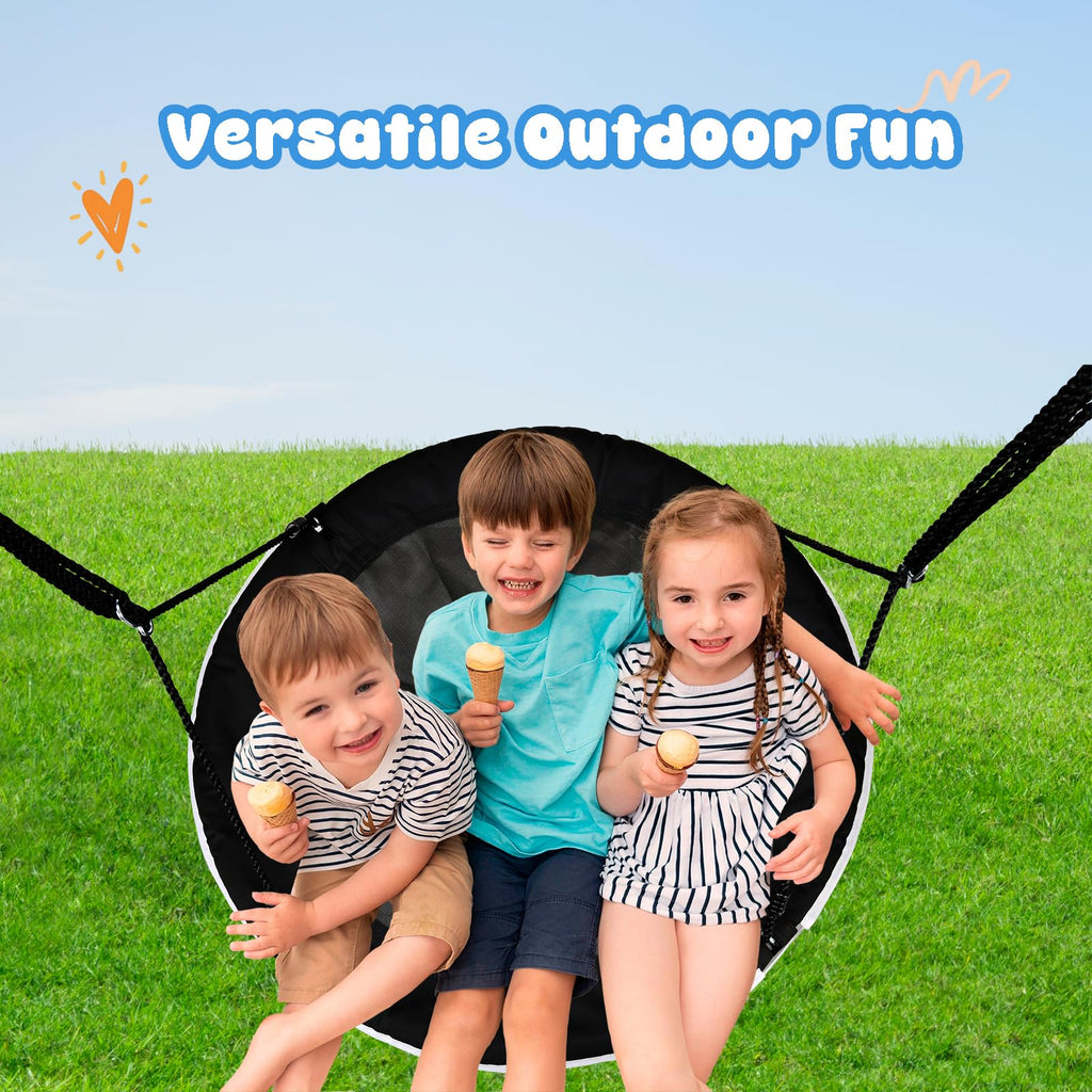 48 Inch Tree Swing with LED Light for Kids, 900lbs Flying Saucer Swing, with Adjustable Hanging Straps, for Indoor