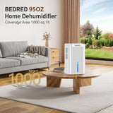 Dehumidifier, 95OZ Dehumidifier for Home 1000 Sq.Ft - Quiet with Auto Shut Off & Relaxing 7 Color Ambient Light