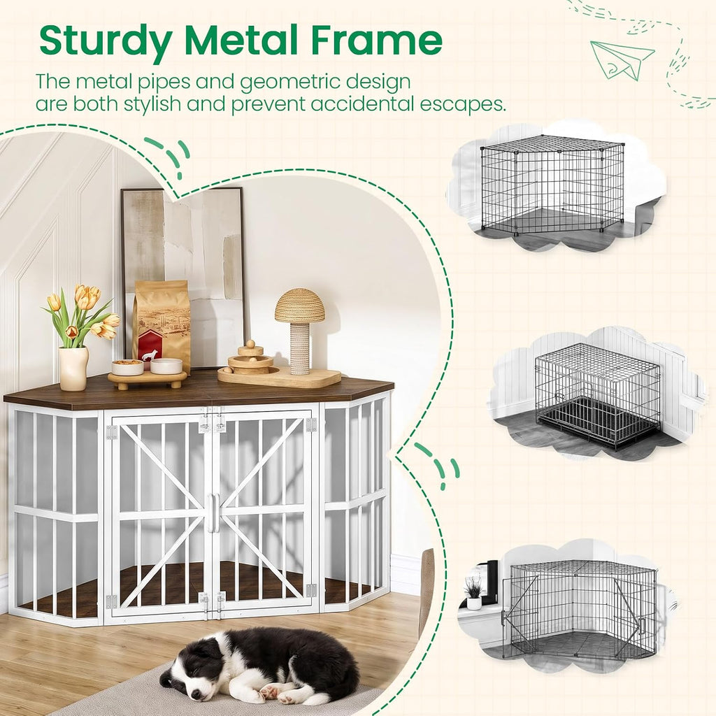 Corner Dog Crate Furniture for Medium Dogs