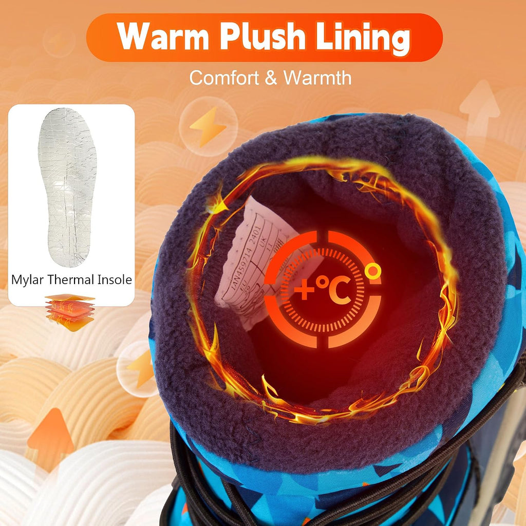 Toddler Snow Boots Boys Girls Kids Winter Waterproof Shoes