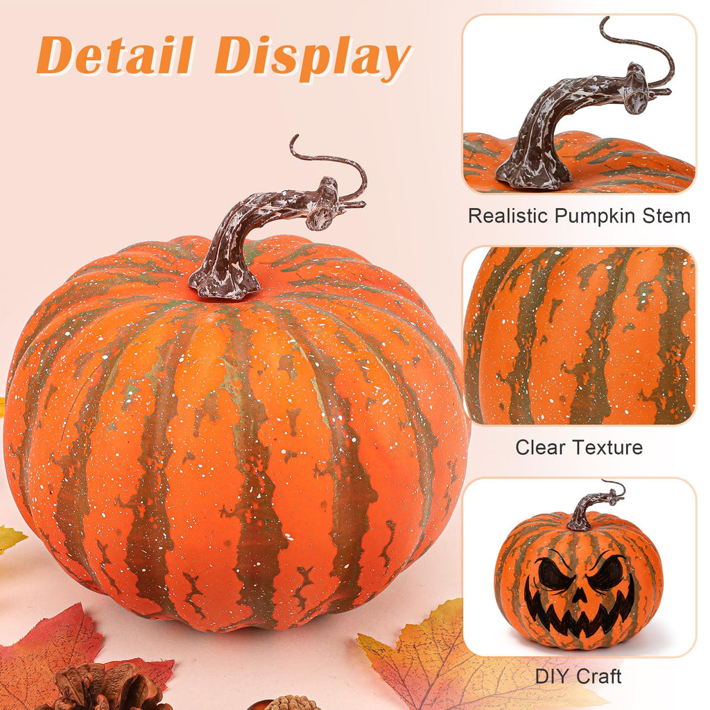 6.3 Inch Artificial Pumpkin Orange Fake Foam Pumpkins for Craft