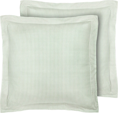Euro Sham Covers, Soft Cotton Decorative Pillow Covers with Envelope Closure, 26x26, Ticking Stripe Room Decor, Set