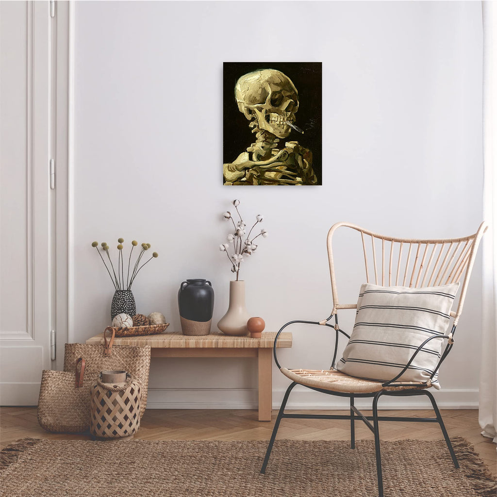 Head of a Skeleton with a Burning Cigarette by Vincent Van Gogh. The World Classic Art Reproductions, Giclee Canvas