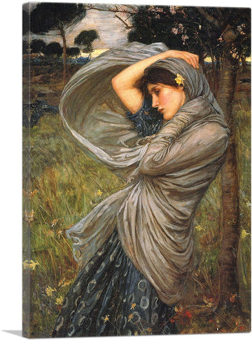 Boreas 1903 Canvas Art Print Stretched Framed Painting Picture Poster Giclee Wall Decor by John William Waterhouse