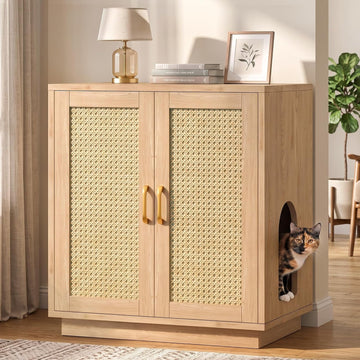 Cat Litter Box Enclosure Furniture-Hidden Storage