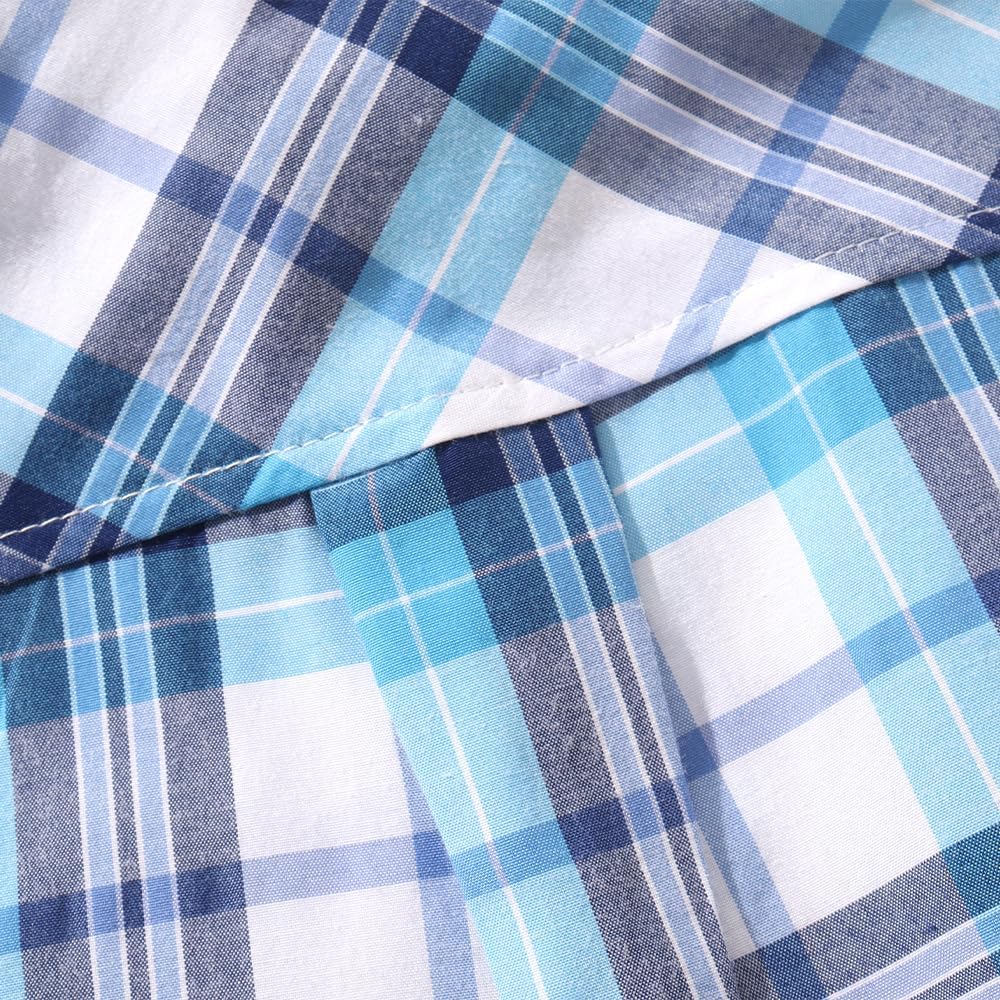 Boys' Short Sleeve Button Down Shirts Casual Woven Plaid