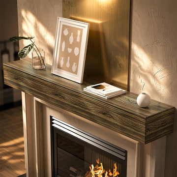 60" Fireplace Mantel Shelf Solid Wood Floating Wall Mantel, Brown
