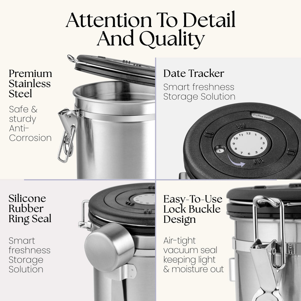 Coffee Canister, Airtight Coffee Bean Storage Container 16oz