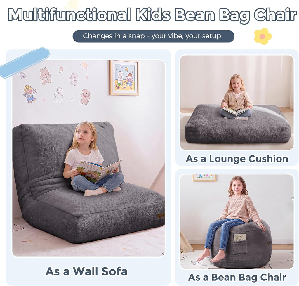 Bean Bag Chair for Kids, Convertible Bean Bag Sofa Couch Seat