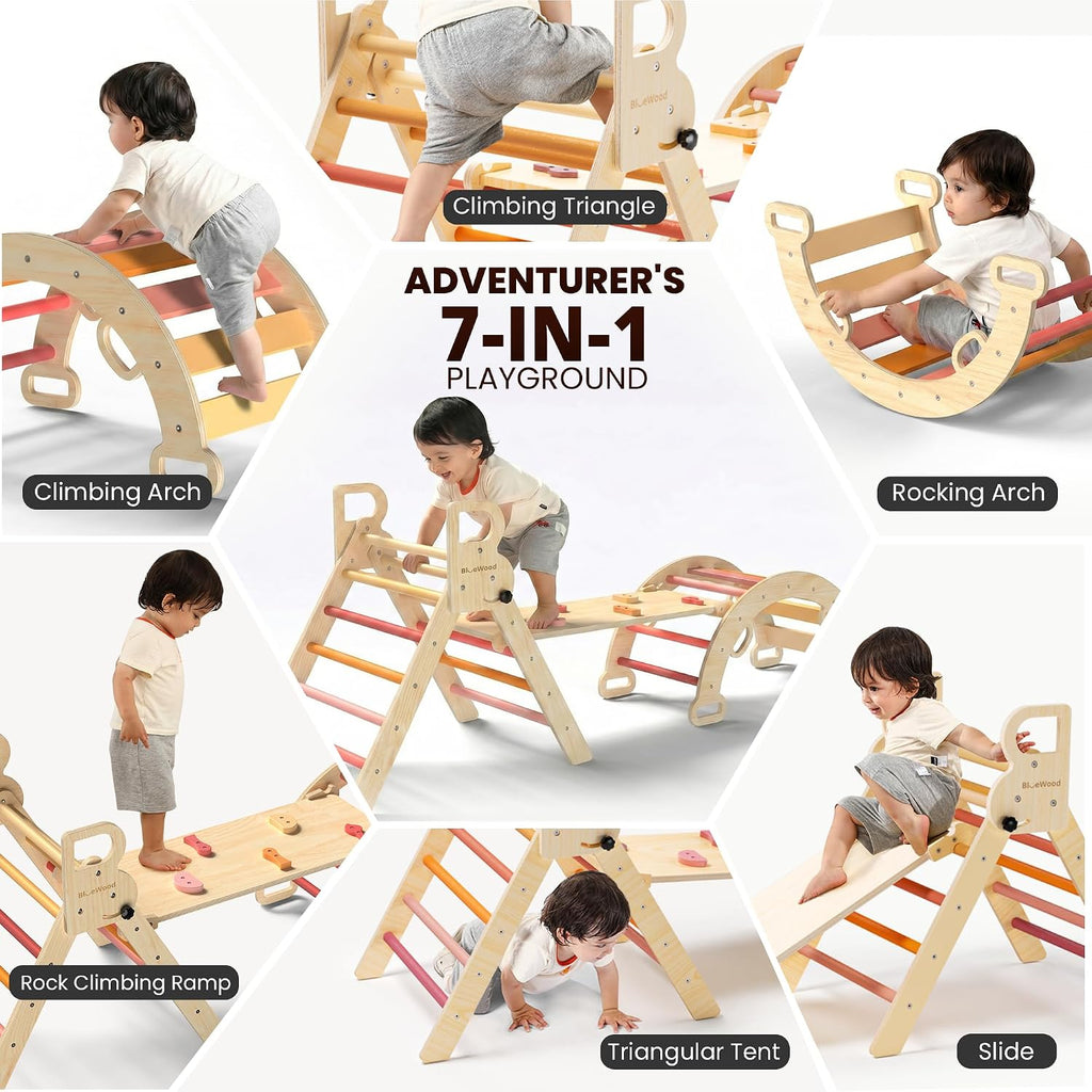 Triangle Set, Toddler Climbing Toys Indoor 7in1 Foldable