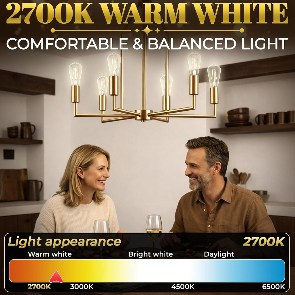 12 Pack Edison Bulbs 60 Watt Equivalent, E26 LED ST58 ST19